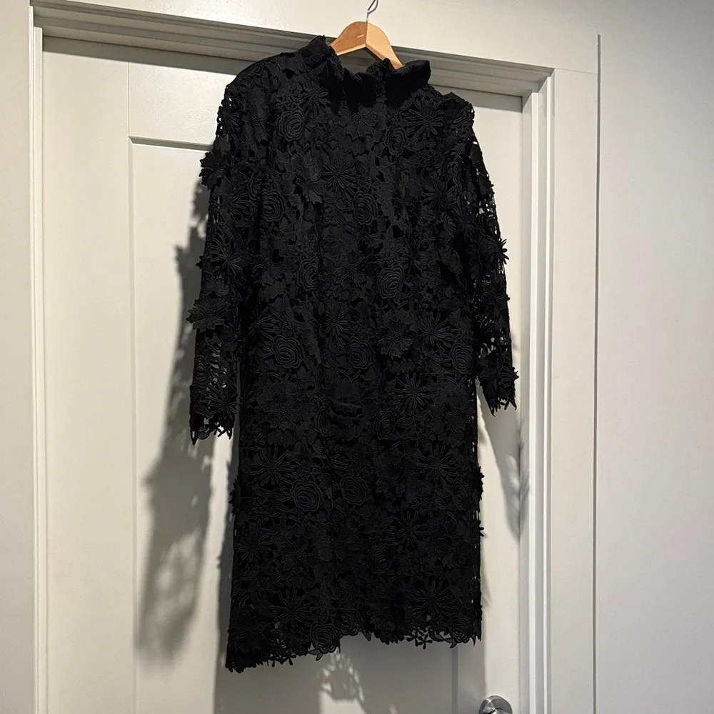 Tuckernuck Black Floral Lace Dress - Picture 1 of 3